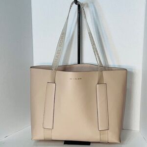 Michael Kors Blush Pink Tote with Logo Printed Transparent Handles